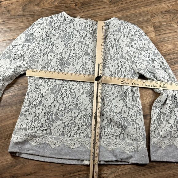 SOFT SURROUNDINGS Jacket Woman’s Small White Gray Lace Zip Up Ygritte - Picture 11 of 14